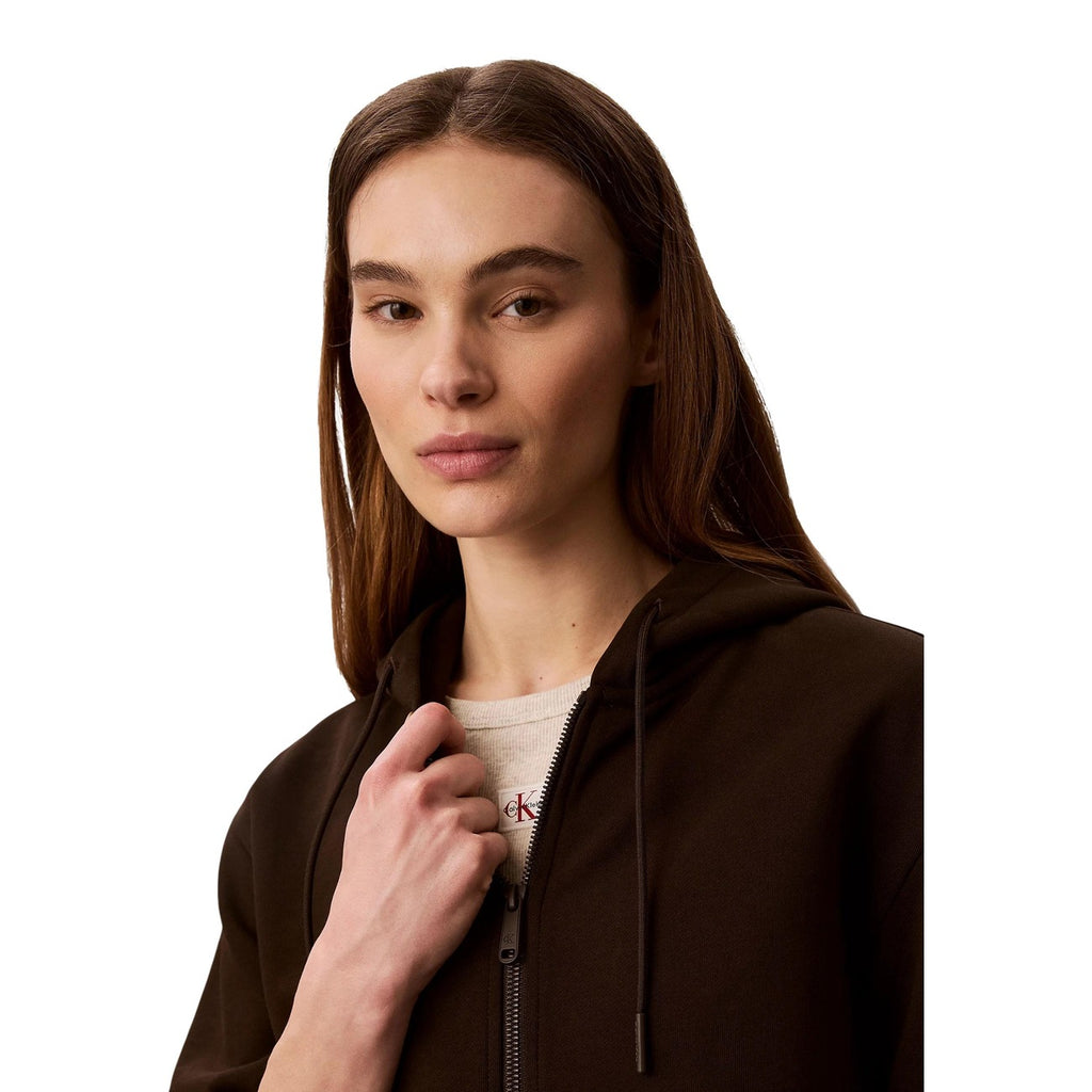 Calvin Klein Jeans – Damen-Kapuzenjacke mit Reißverschluss, braun — Ansicht 3