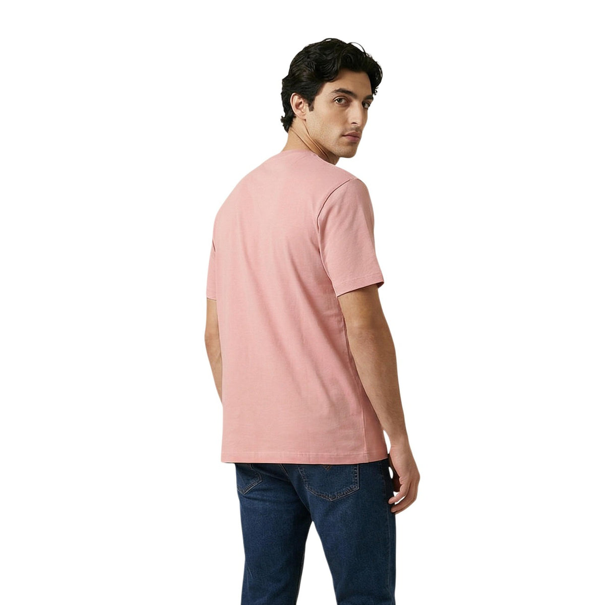 Lyle & Scott — T-shirt rose en coton homme — vue 5