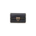 Pinko — Sac Love One Slouchy Mn. Studs Sma en cuir noir femme