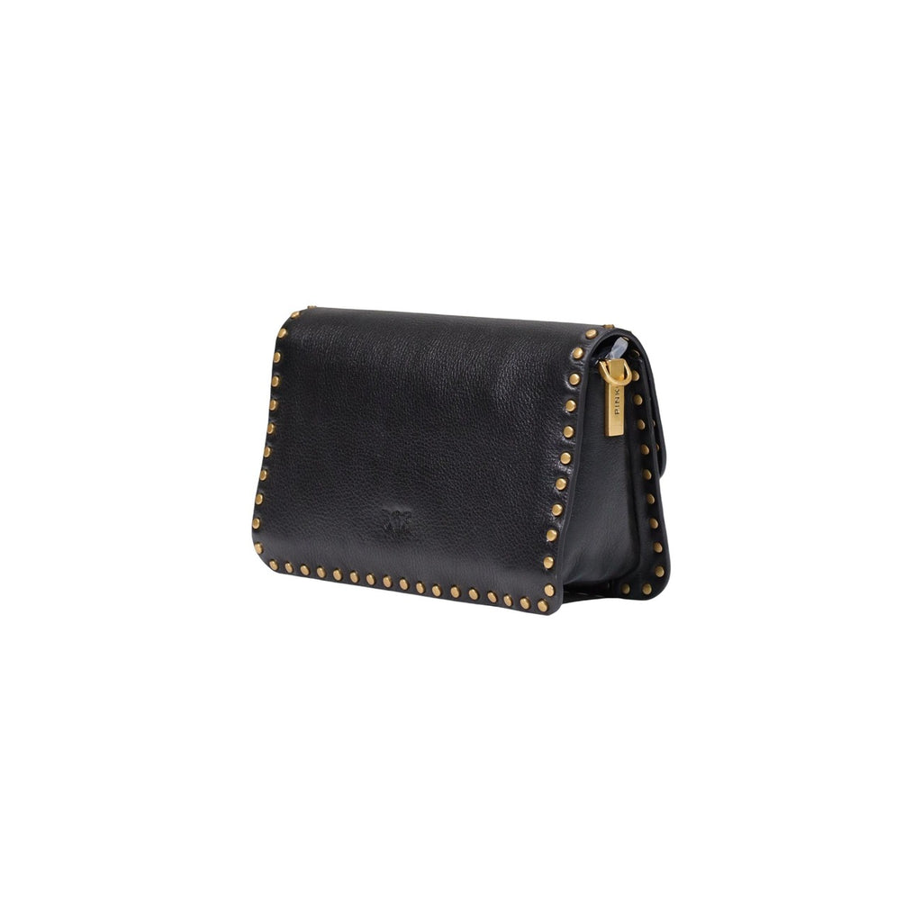 Pinko — Sac Love One Slouchy Mn. Studs Sma en cuir noir femme — vue 5