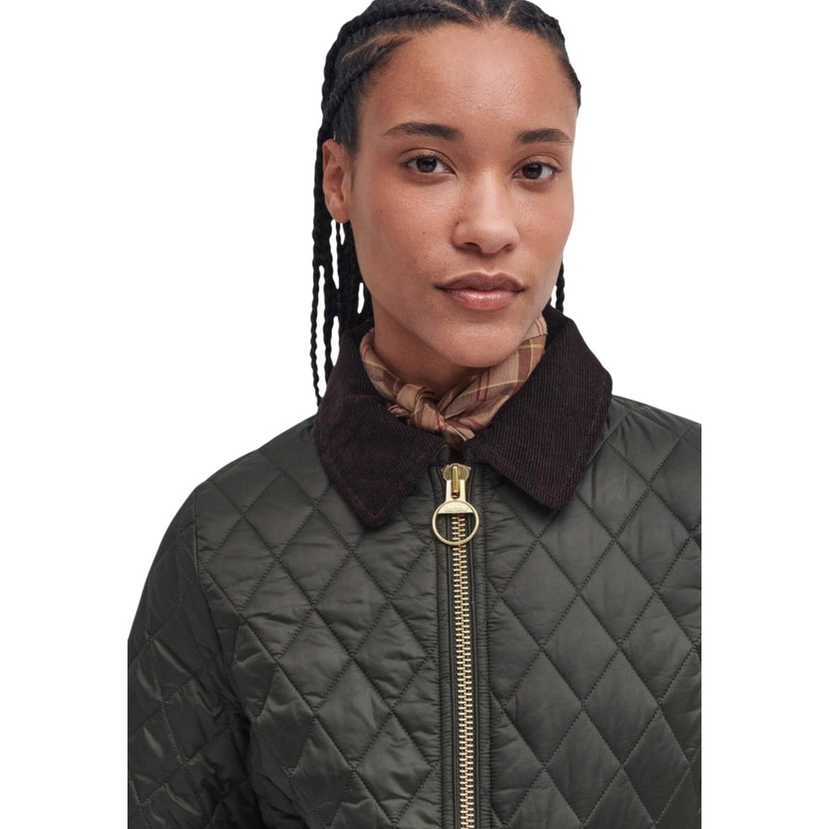 Barbour — Women's Green Beadnell Fitted Quilted Jacket — view 3