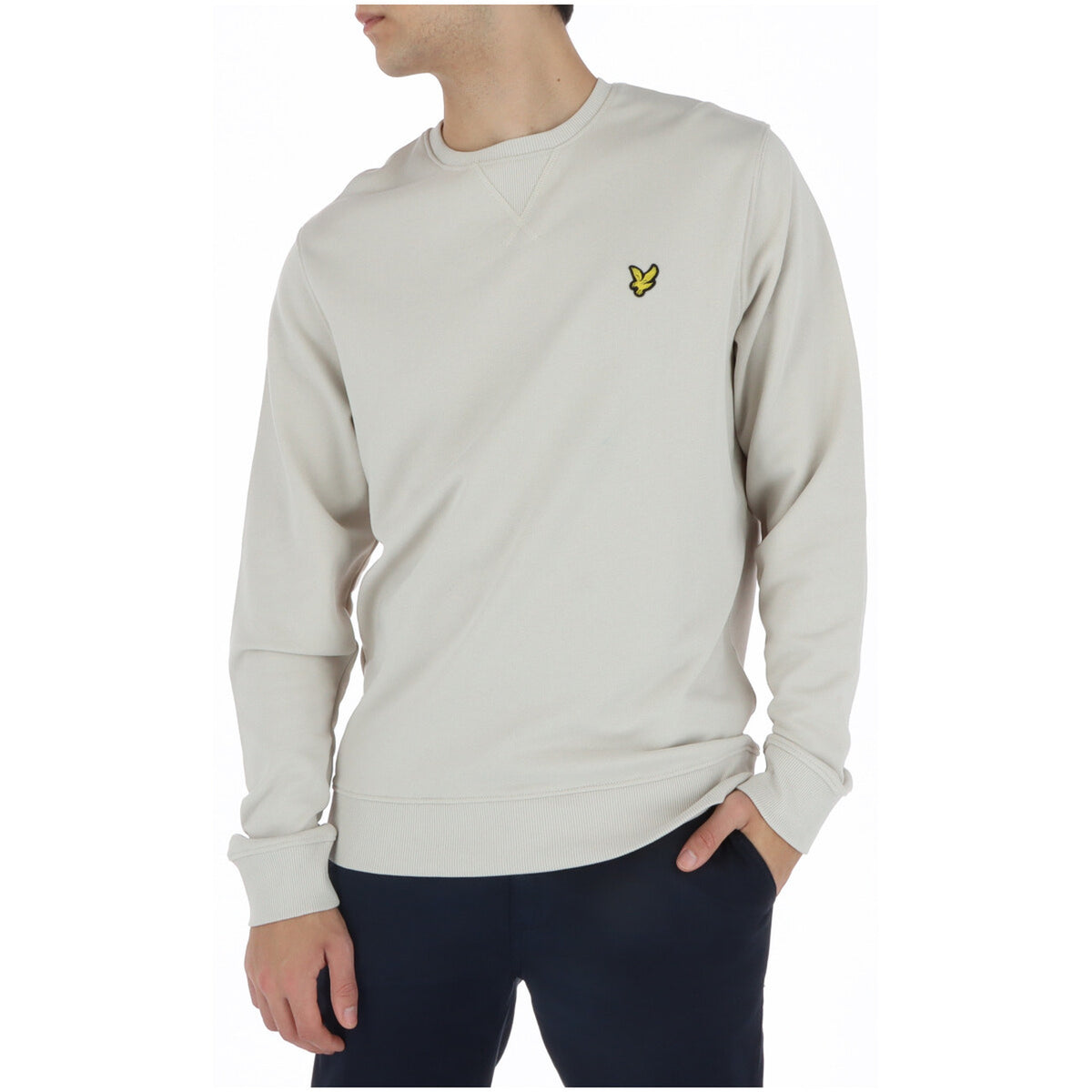 Lyle & Scott — Sweat blanc à col rond homme — vue 6