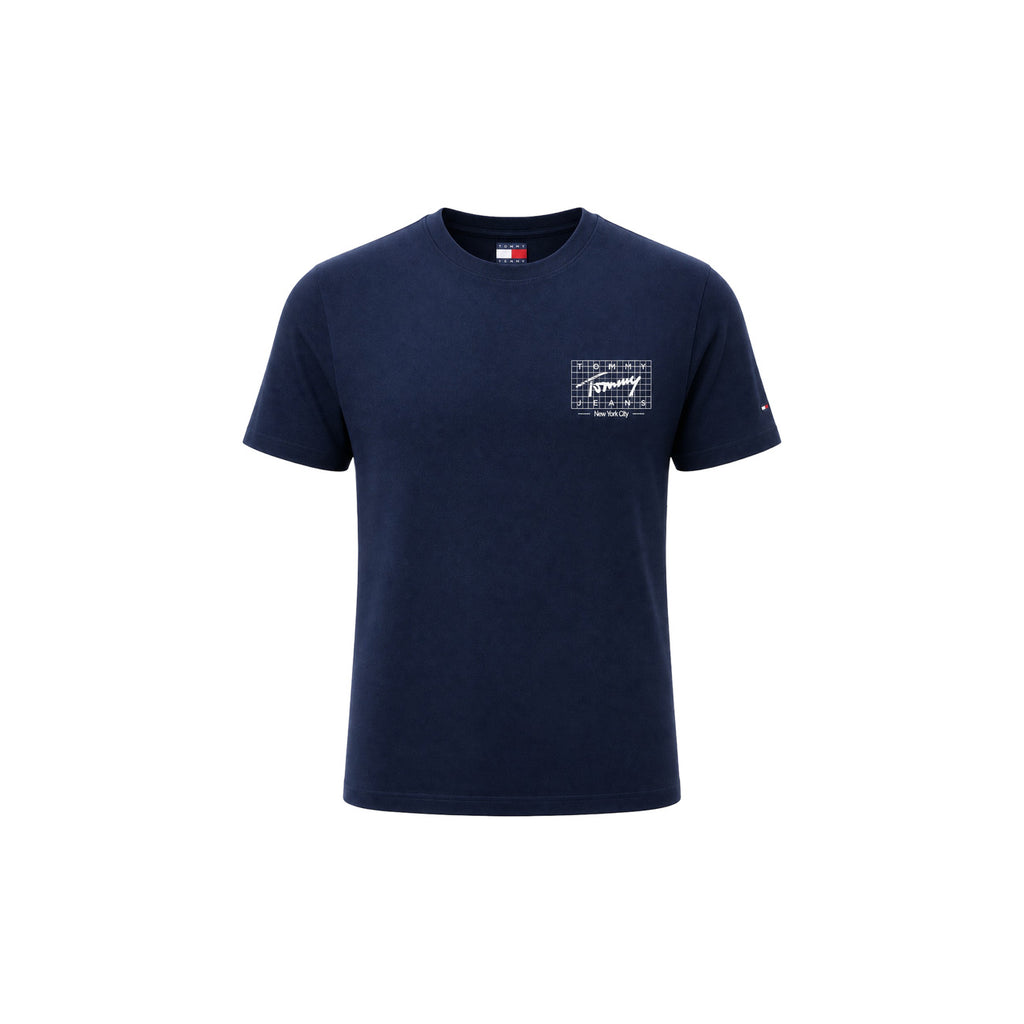 Tommy Jeans — T-Shirt aus Bio-Baumwolle mit Print für Herren, Blau — Ansicht 2