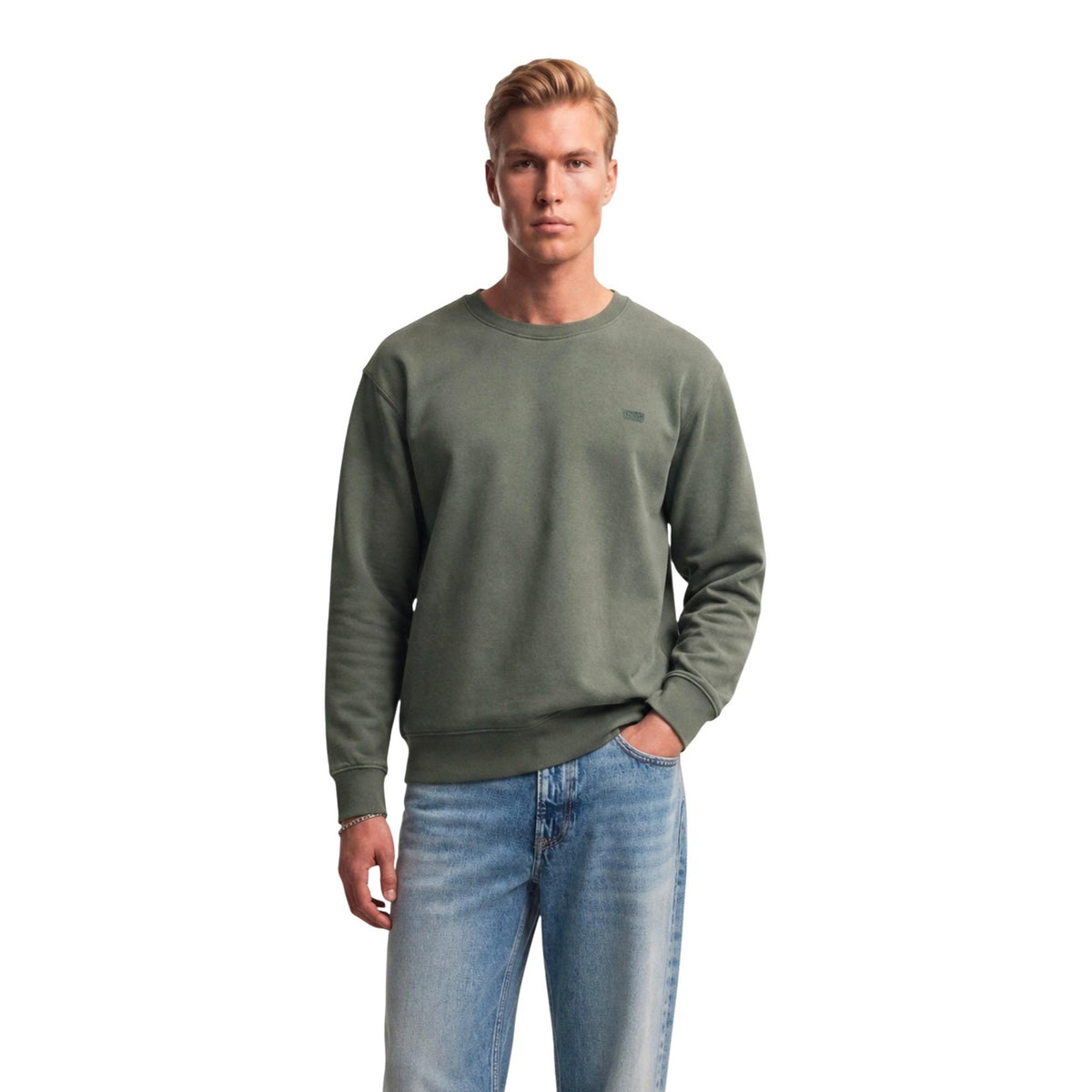 Levi’s — Men’s green round-neck sweatshirt