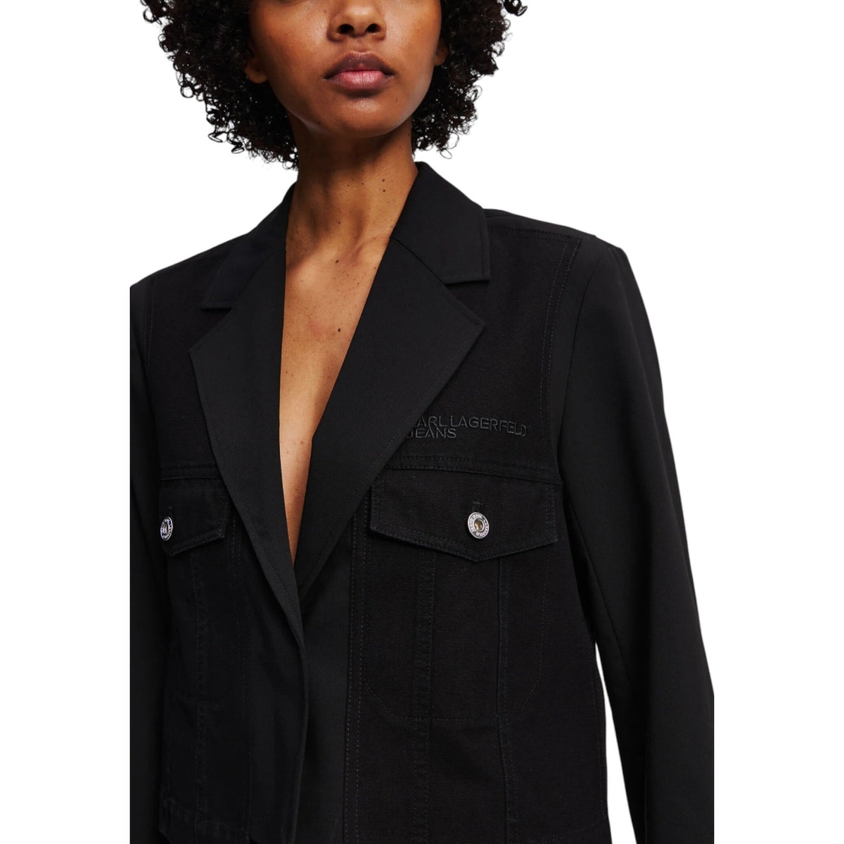 Karl Lagerfeld Jeans – Schwarze Damenjacke — Ansicht 3