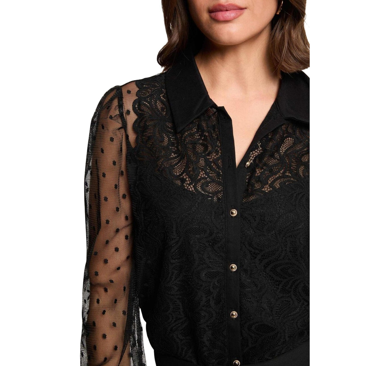 Morgan — blouse rond hals zwart voor dames — afbeelding 3