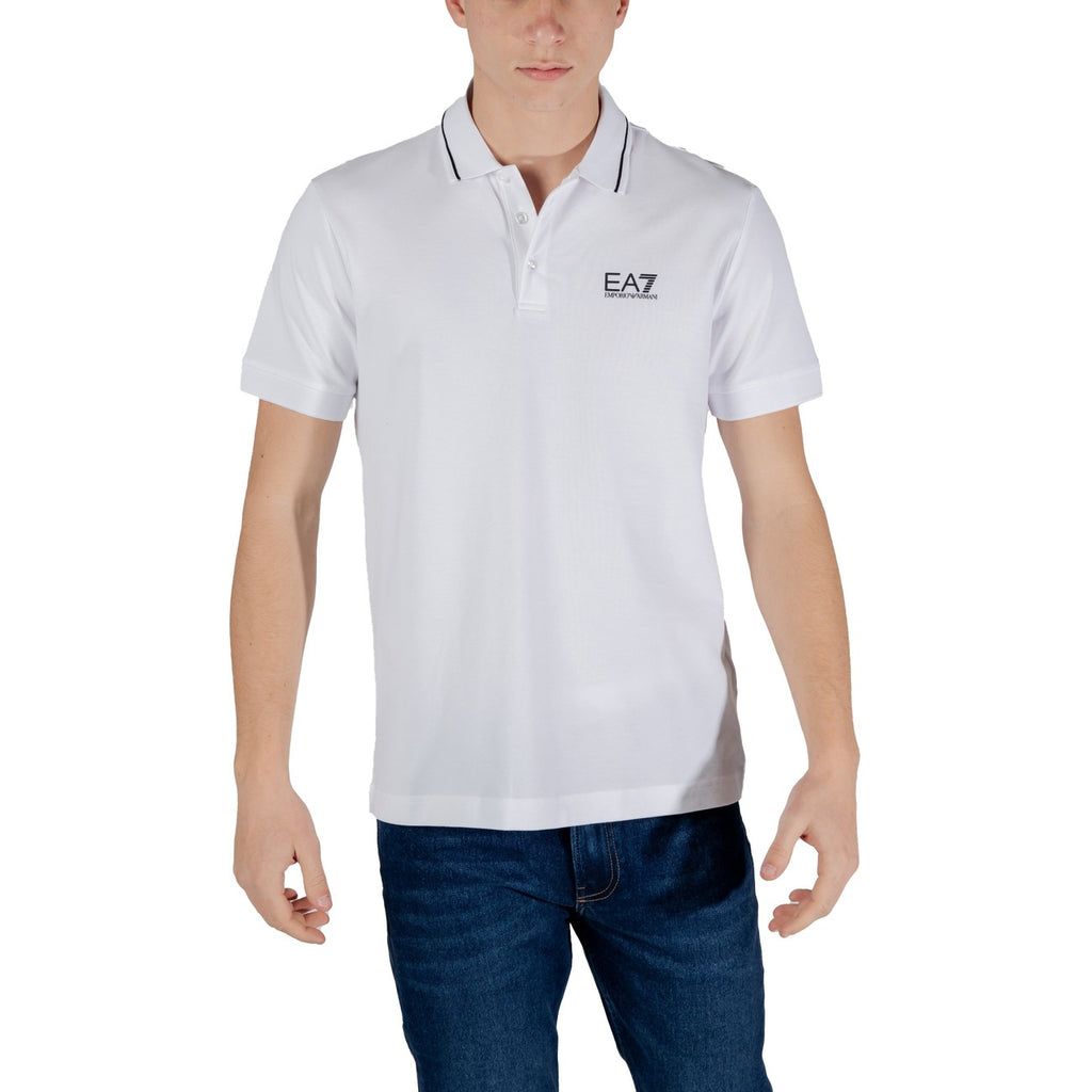 EA7 — Polo blanc homme