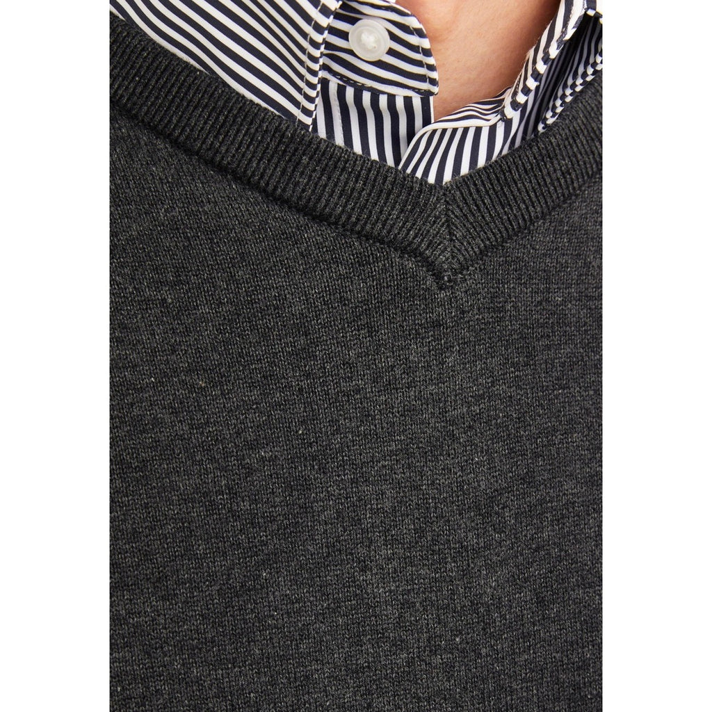 Jack & Jones — Men's organic cotton V-neck sweater — view 5 — Gray
