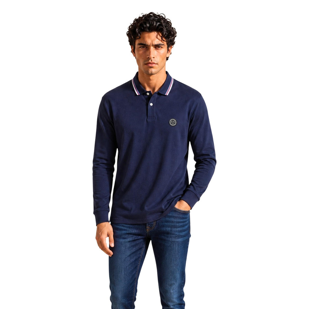 Armani Exchange — Men's long-sleeved polo shirt XM003427 blue