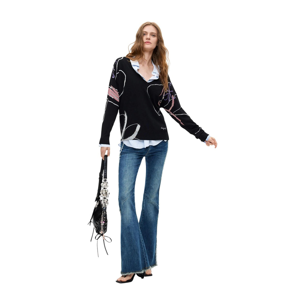 Desigual — Pull Femnaif noir femme — vue 2