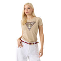 Guess — T-shirt Snake Triangle femme - coloris beige