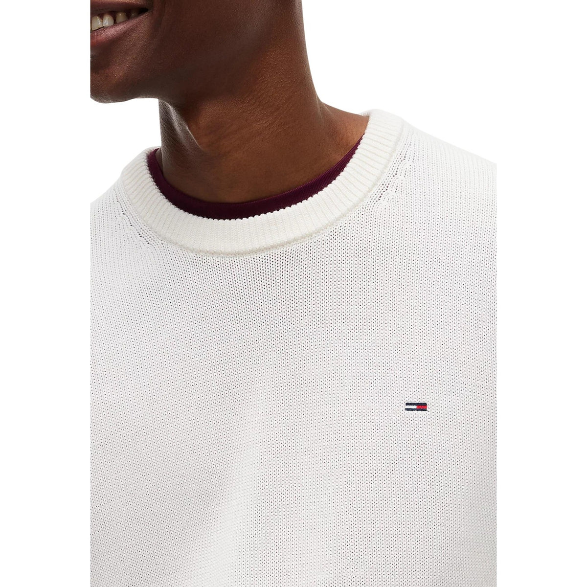 Tommy Jeans — TJM Slim Ess Sweater für Herren in Weiß — Ansicht 3