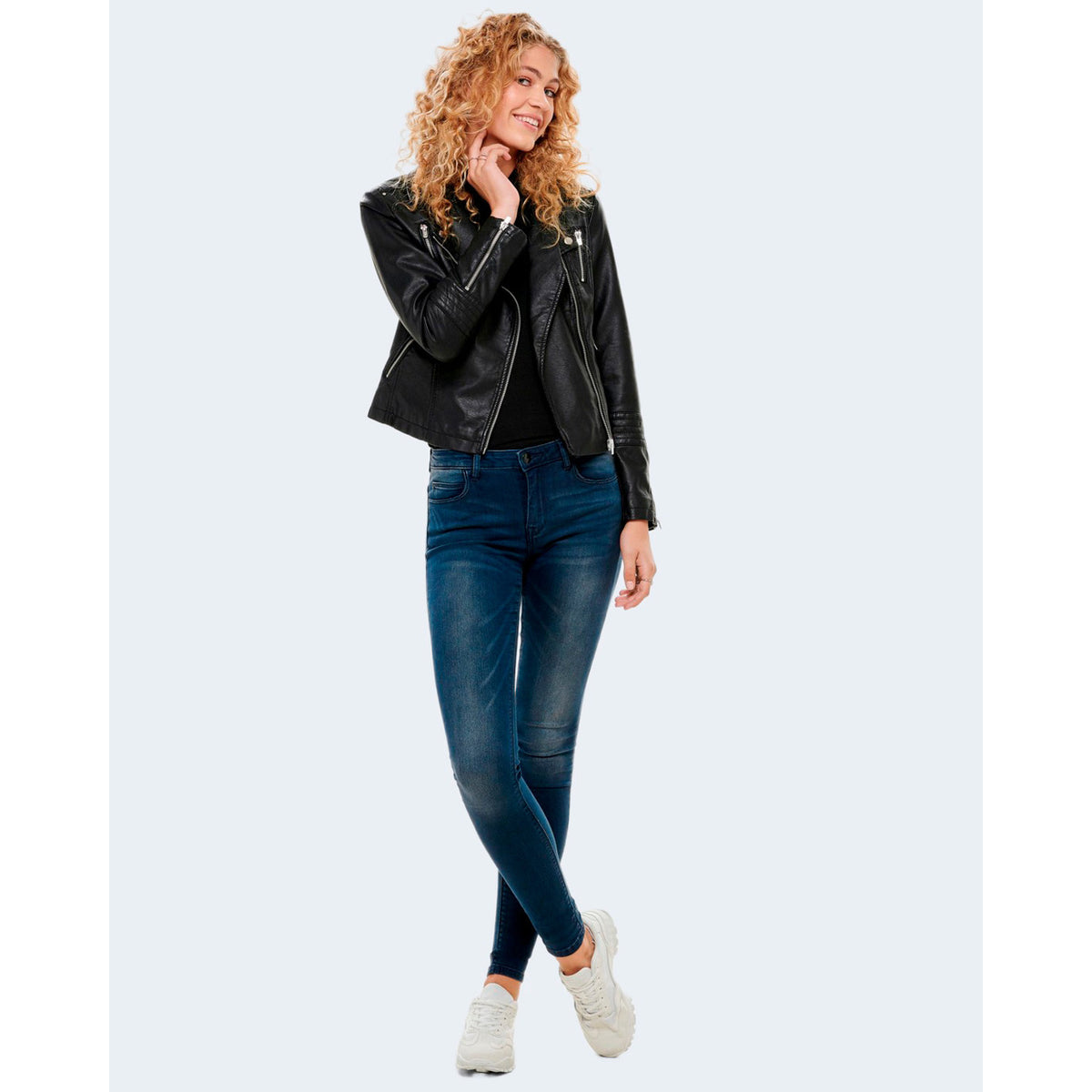 Only — Veste biker ONLGEMMA noire femme — vue 3