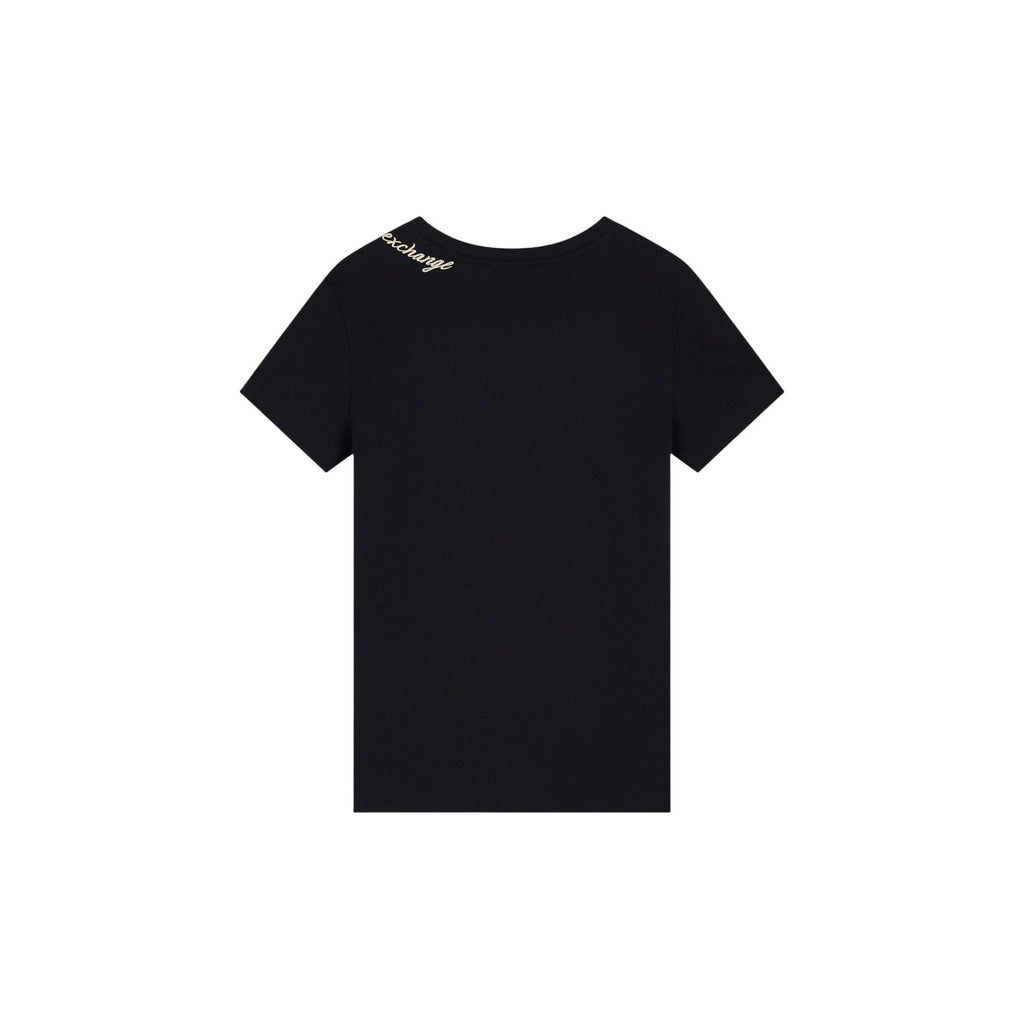 Armani Exchange — Women’s black cotton T-shirt — view 4