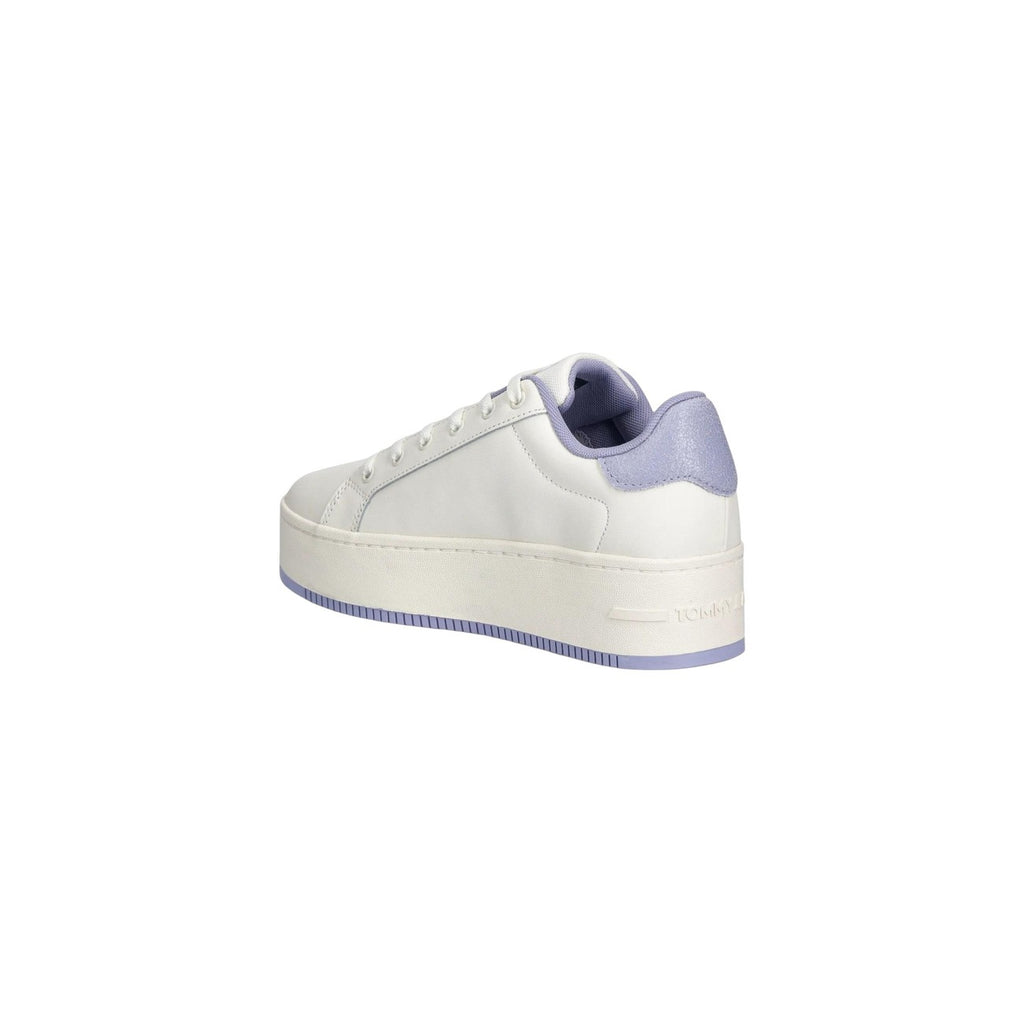 Tommy Jeans — Women’s Essential White Leather Wedge Sneakers — view 2