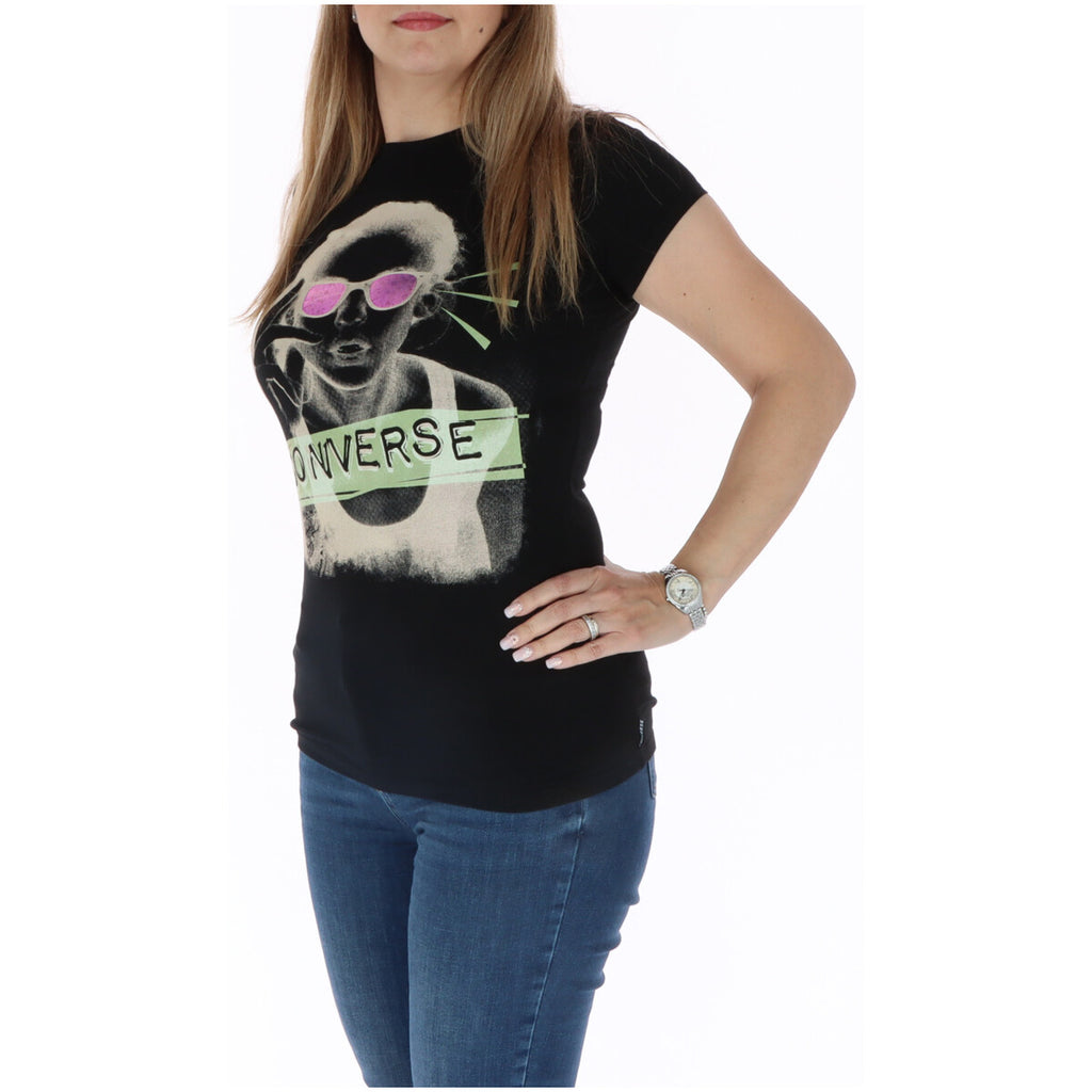 Converse — T-shirt réf. 411480054 noir femme — vue 2