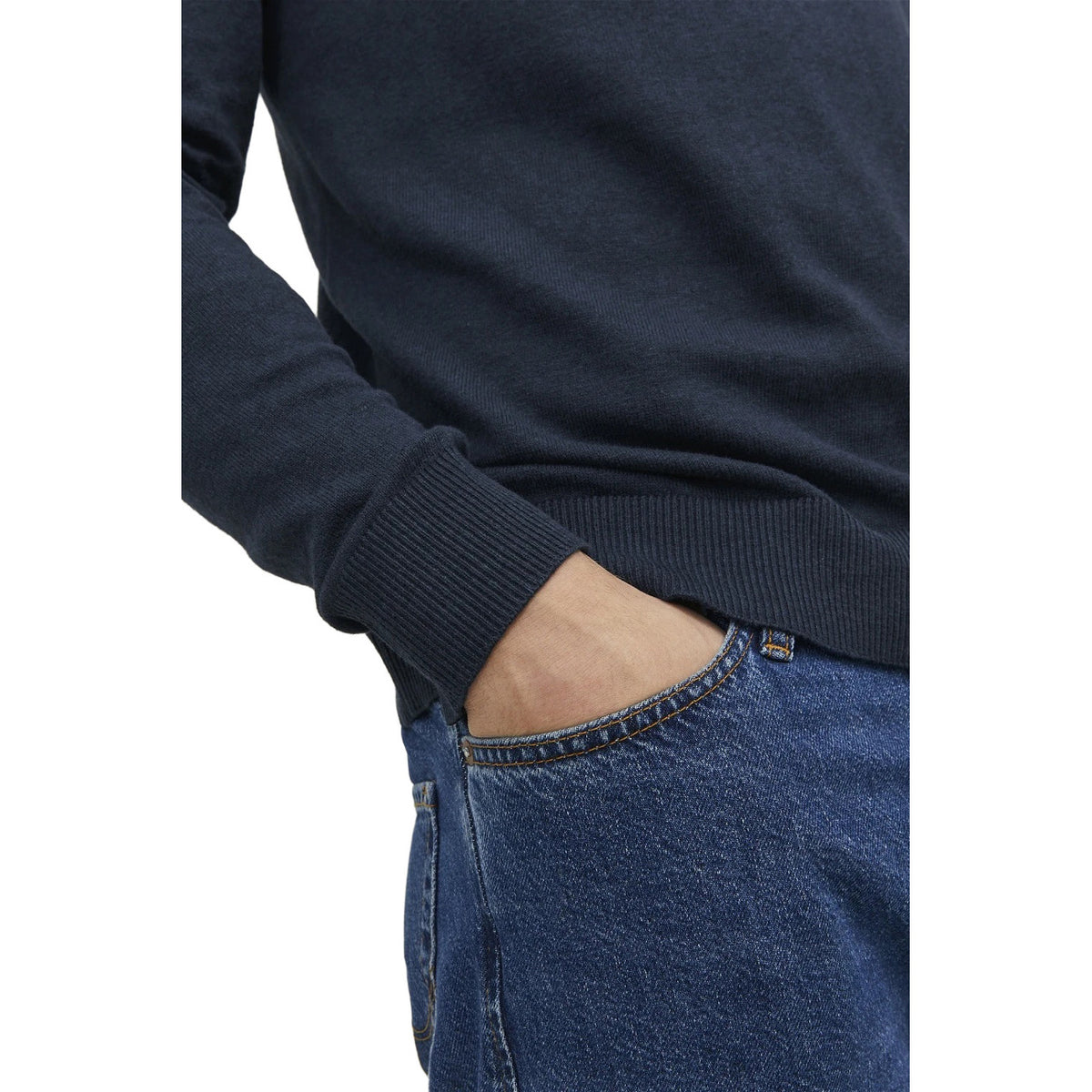 Jack & Jones — Emil navy blue turtleneck sweater for men — view 3