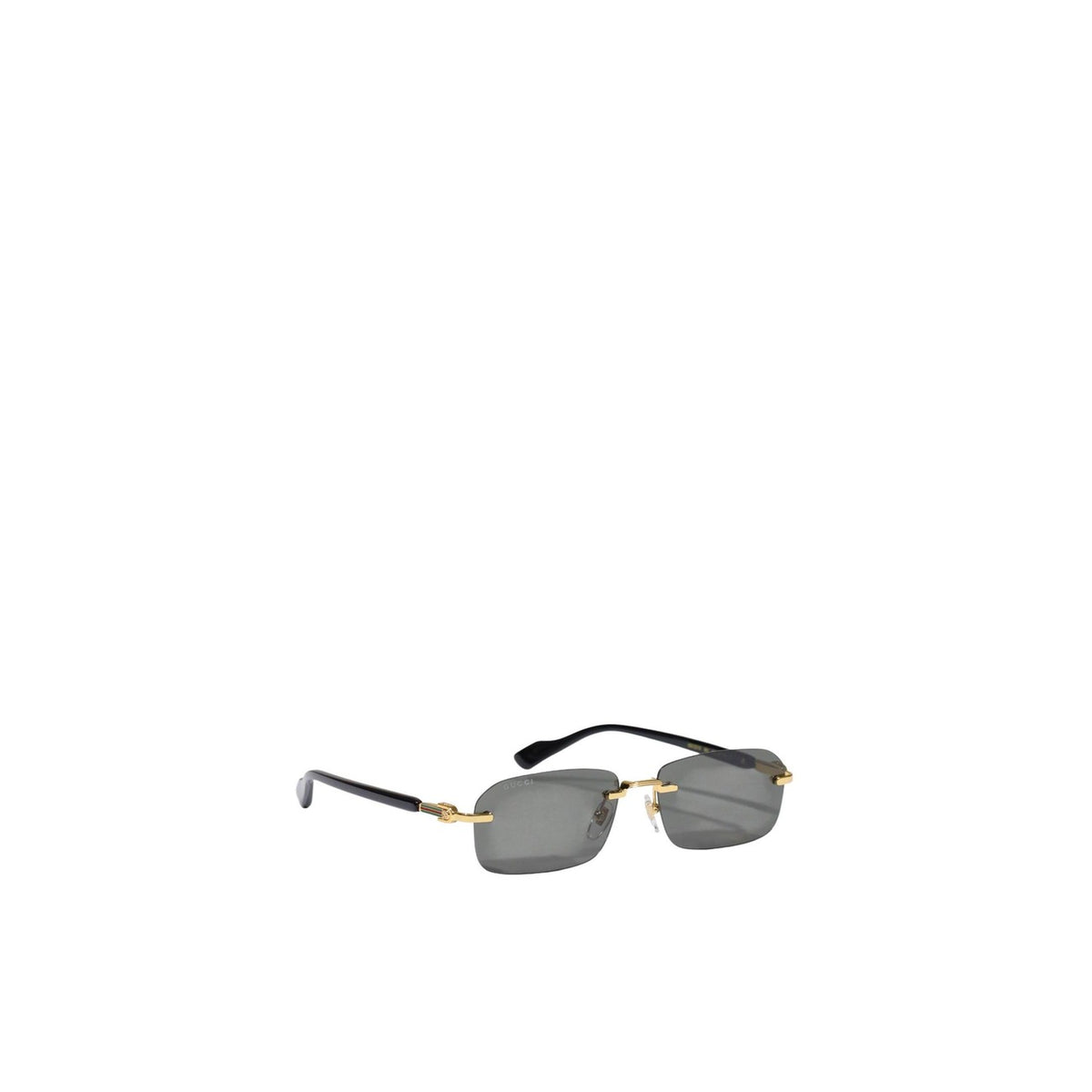 Gucci — Lunettes de soleil en métal doré 56 mm homme — vue 2