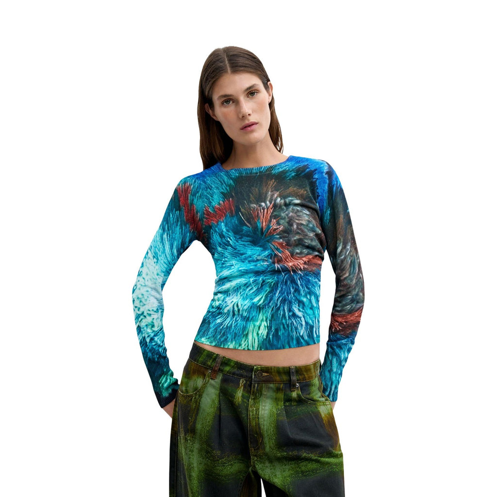 Desigual — Damen-Pullover Pompom Lacroix blau