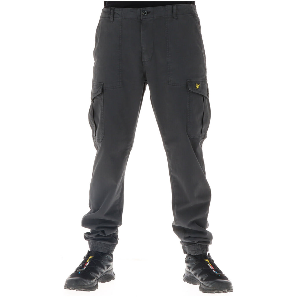 Lyle & Scott — Grijze chino broek van stretchkatoen voor heren