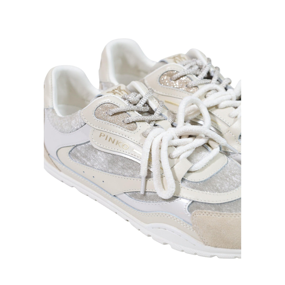 Pinko — Yulia 01 sneakers in white leather for women — view 4