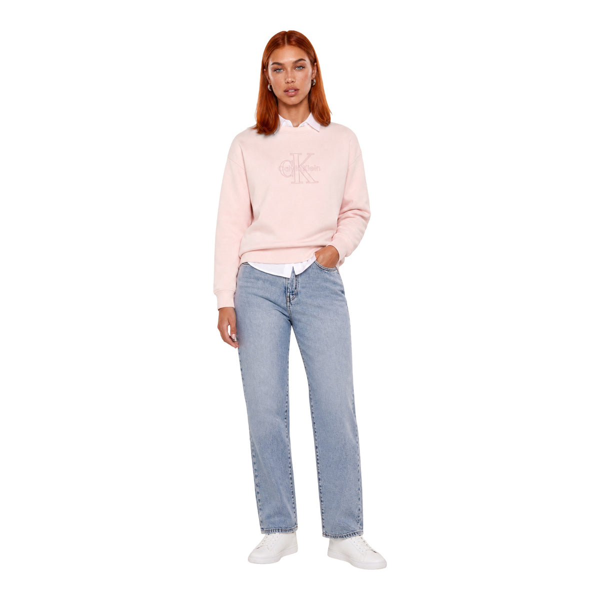 Calvin Klein Jeans — Roze sweater voor dames — afbeelding 4