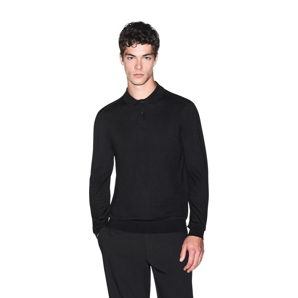 Armani Exchange — Men’s black mixed knit sweater
