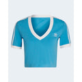 adidas Originals — Top court 3-Stripes bleu clair femme