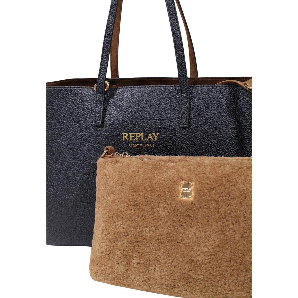 Replay — Zwarte fluwelen tas voor dames — afbeelding 3