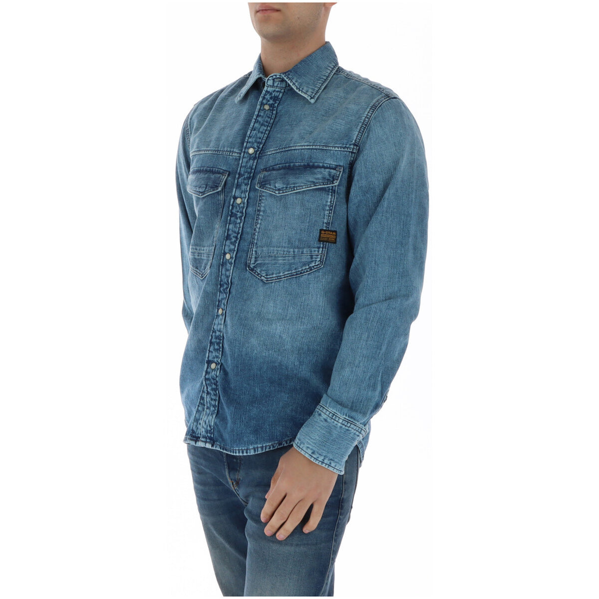 G-star — Chemise D23006 bleu homme — vue 3
