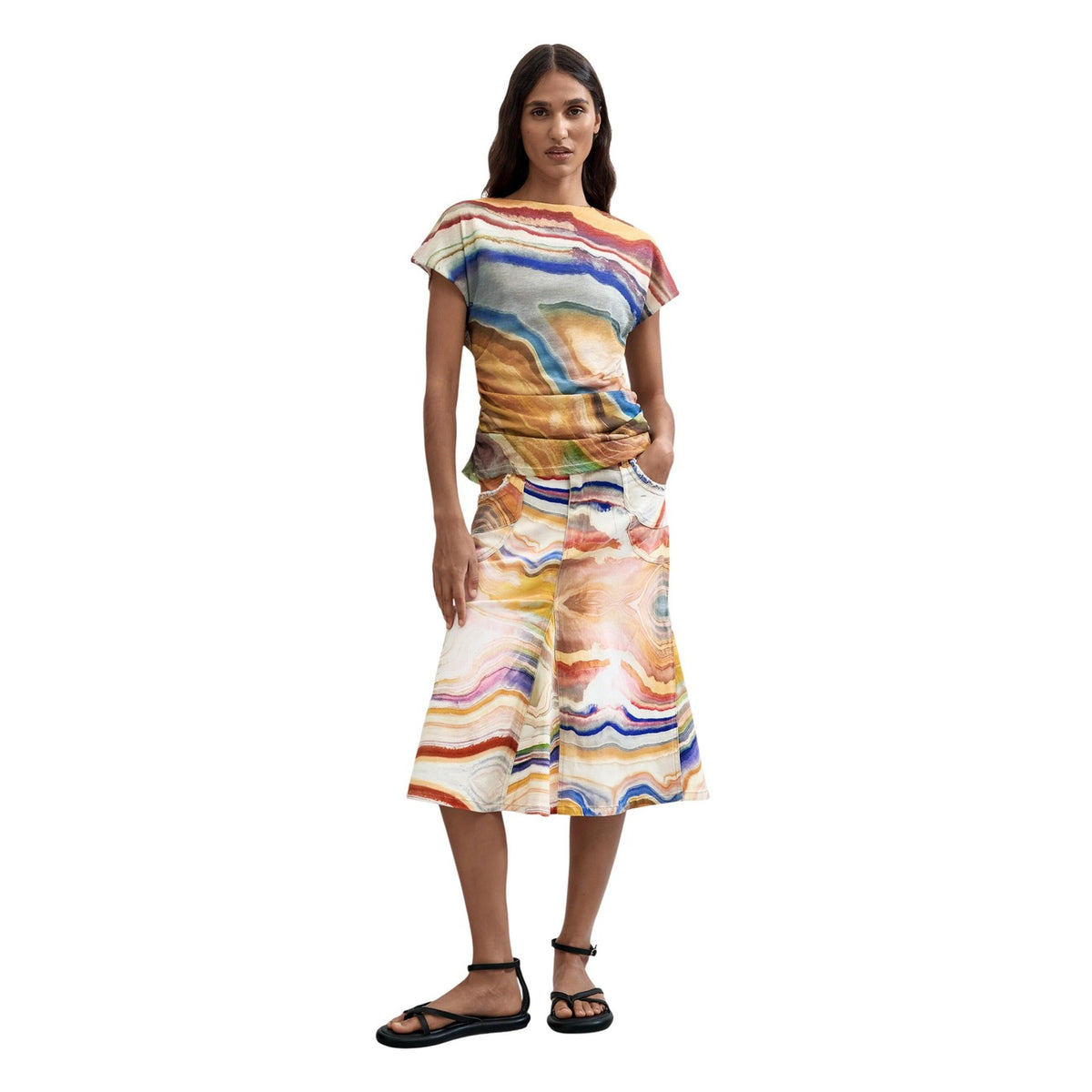 Desigual — T-shirt Reikiavik beige dames — afbeelding 2