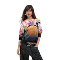 Desigual — Pull Rose Dégradé Lacroix noir femme