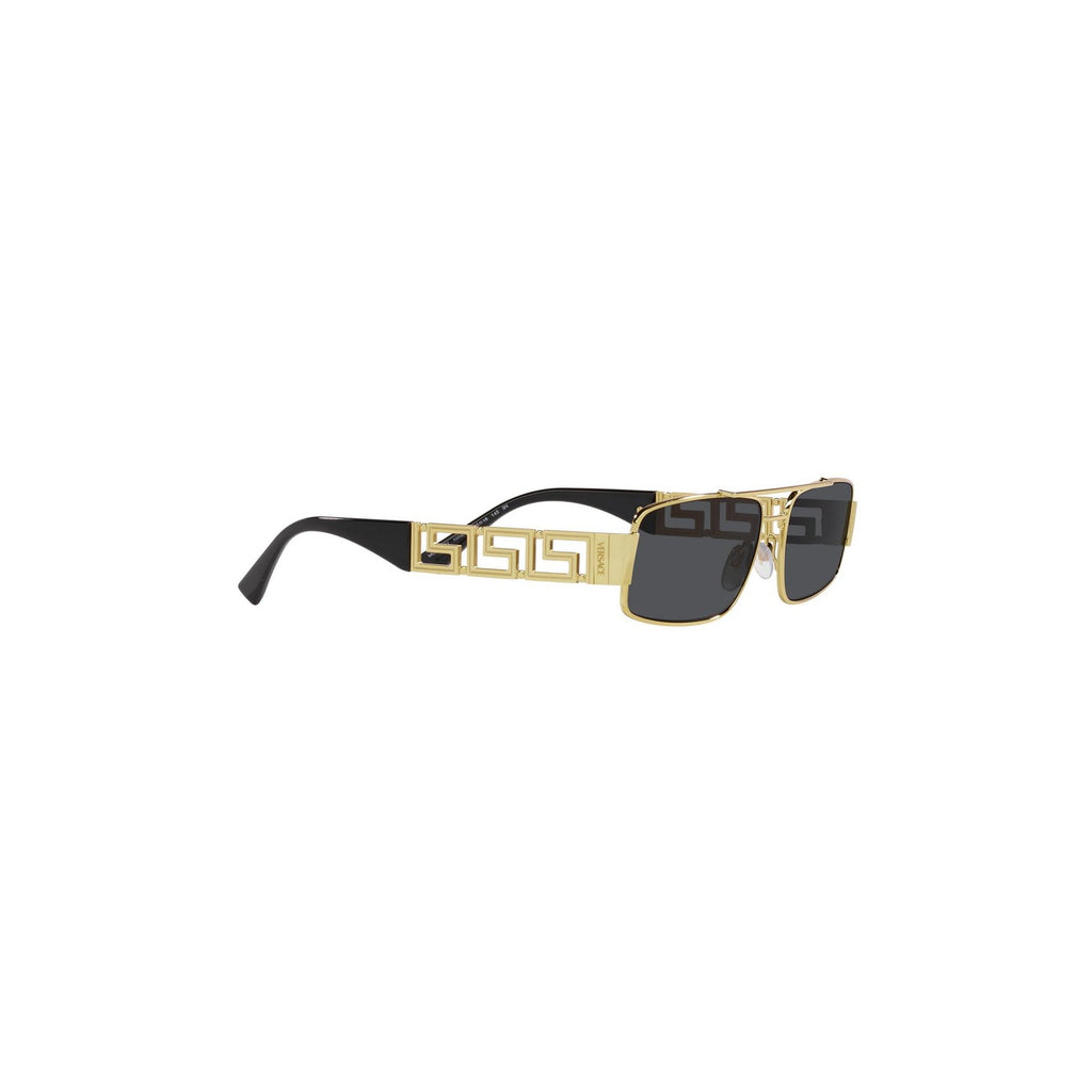 Versace — Lunettes de soleil rectangulaires en acétate doré homme — vue 3