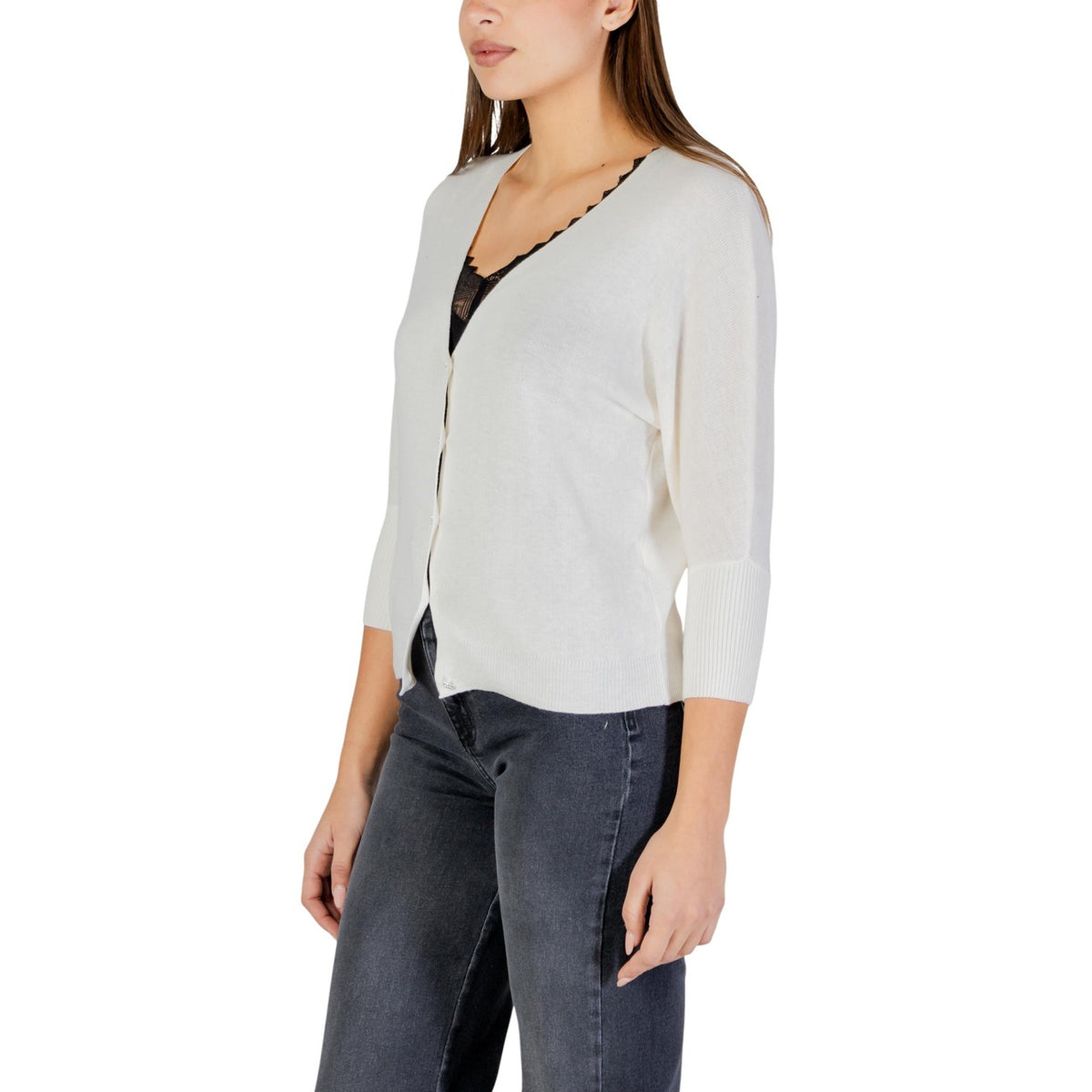Morgan — Cardigan col V beige femme — vue 2