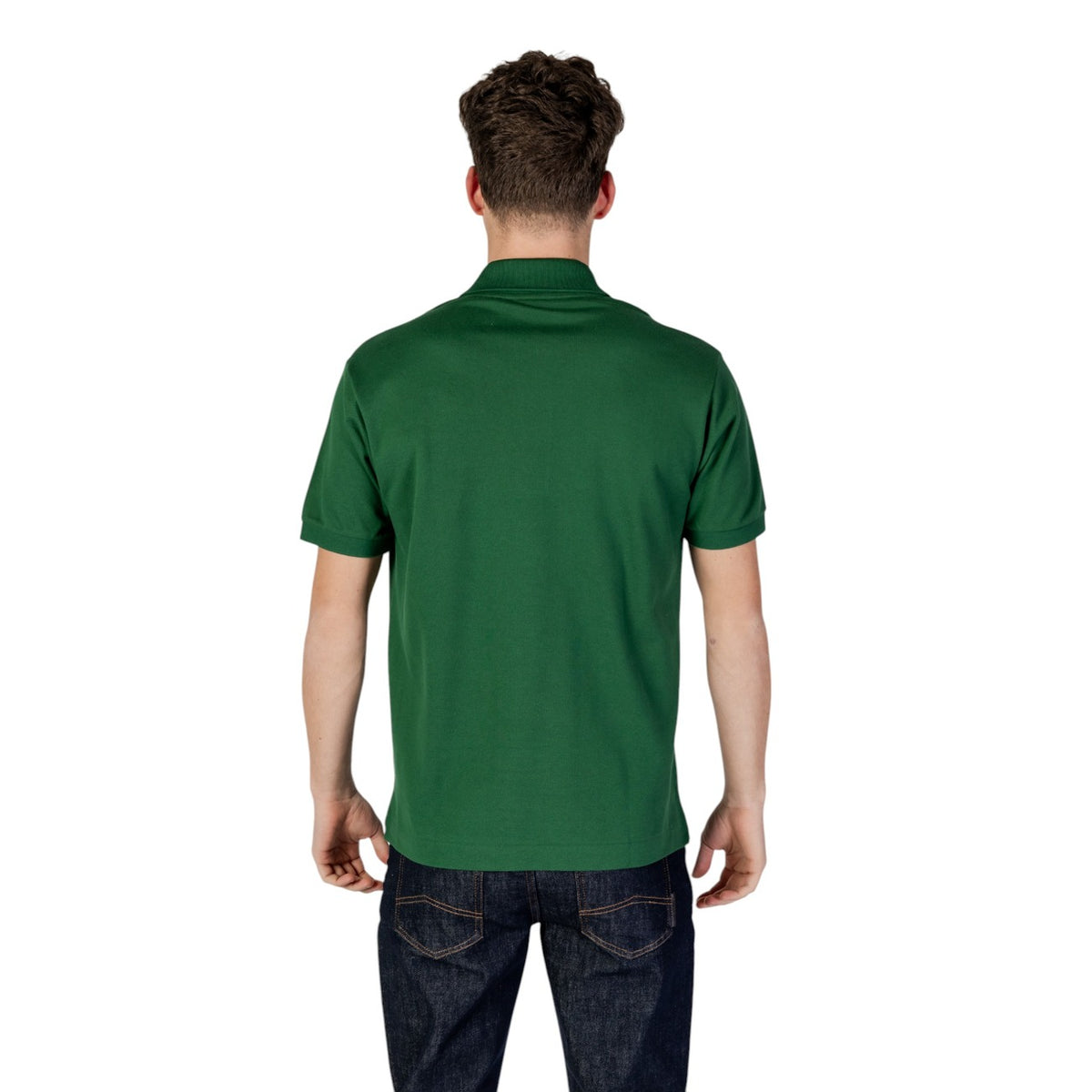 Lacoste — Polo vert olive en coton homme — vue 4