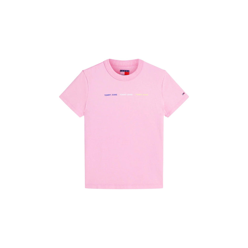 Tommy Jeans — T-shirt rose en coton bio femme — vue 5