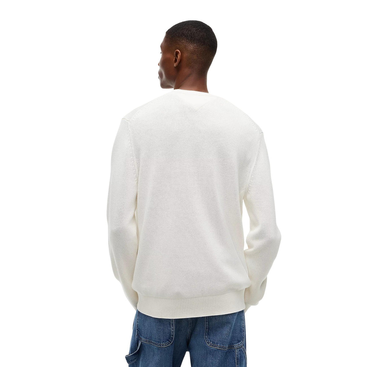 Tommy Jeans — TJM Slim Ess Sweater für Herren in Weiß — Ansicht 4