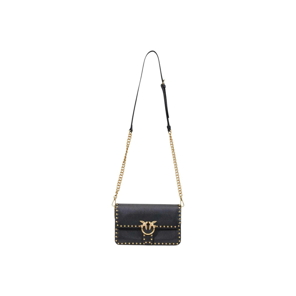 Pinko — Tasche Love One Slouchy Studs Smal aus Leder schwarz für Damen — Ansicht 3