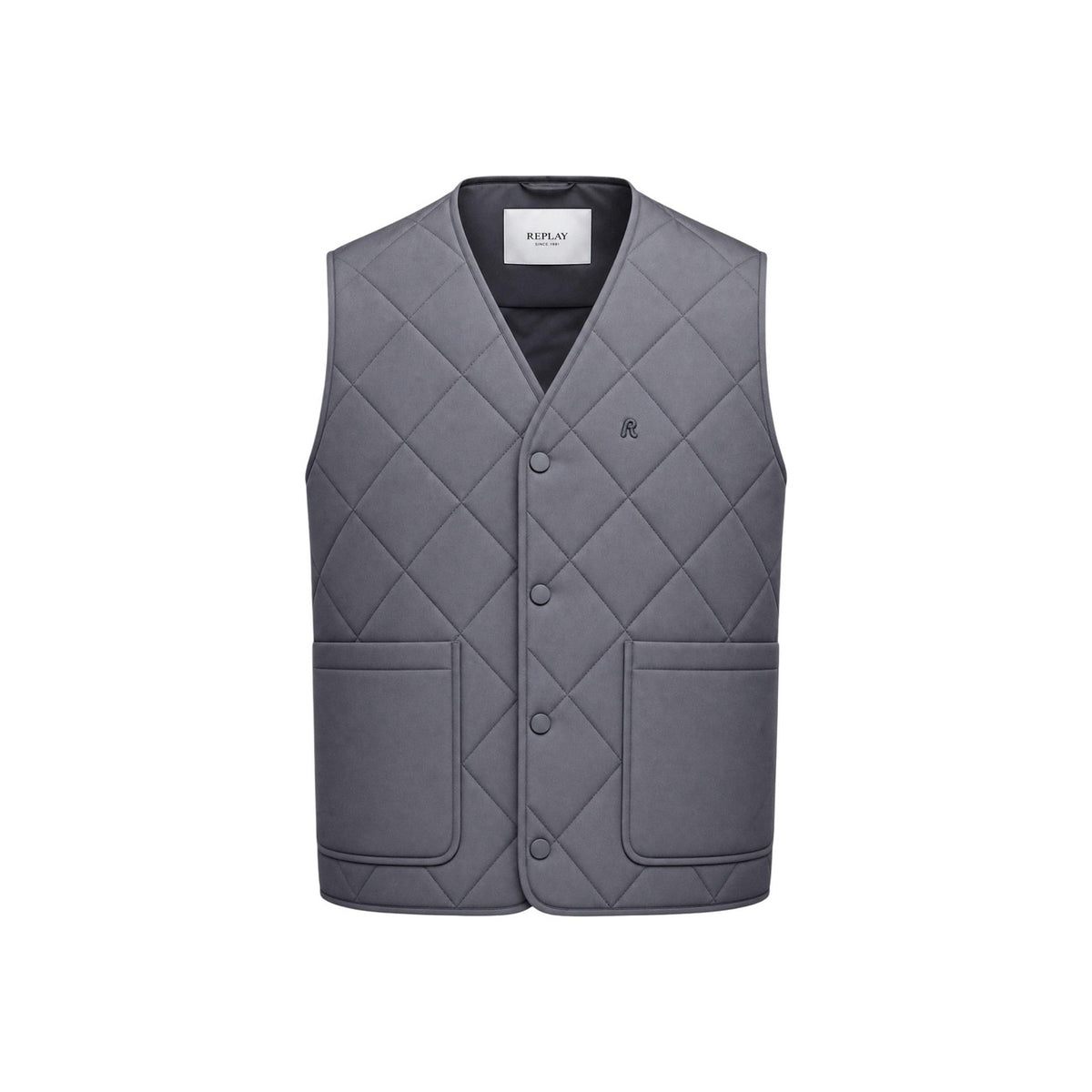 Replay — Gilet ripstop gris homme — vue 2