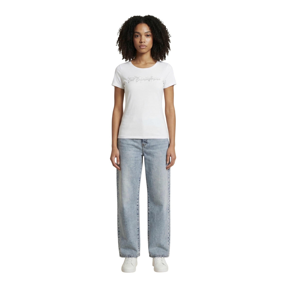 EA7 — T-shirt blanc femme — 7W000978 AF10373 — vue 3