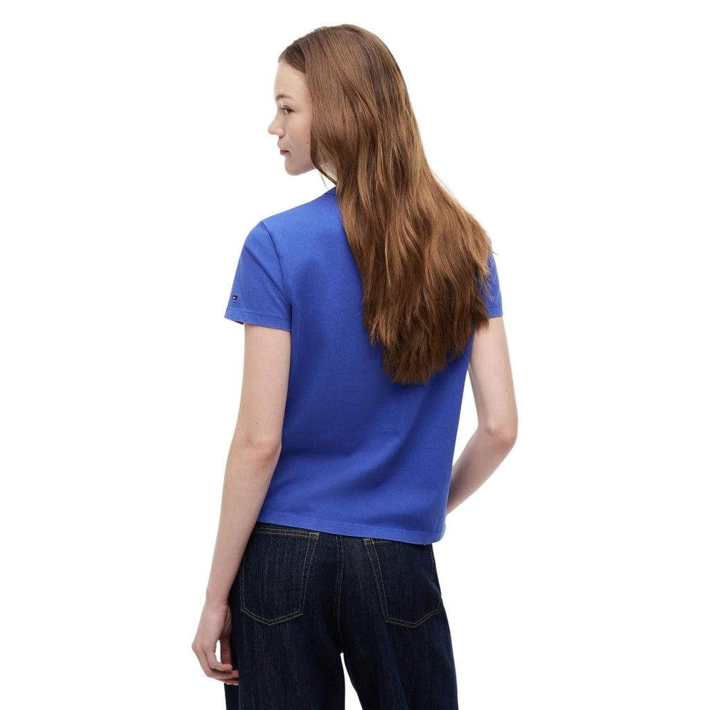 Tommy Jeans — Women’s blue organic cotton T-shirt — view 3