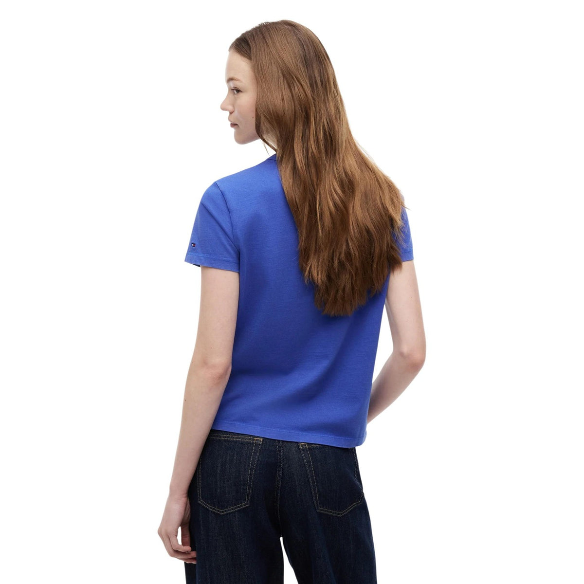 Tommy Jeans — Women’s blue organic cotton T-shirt — view 3