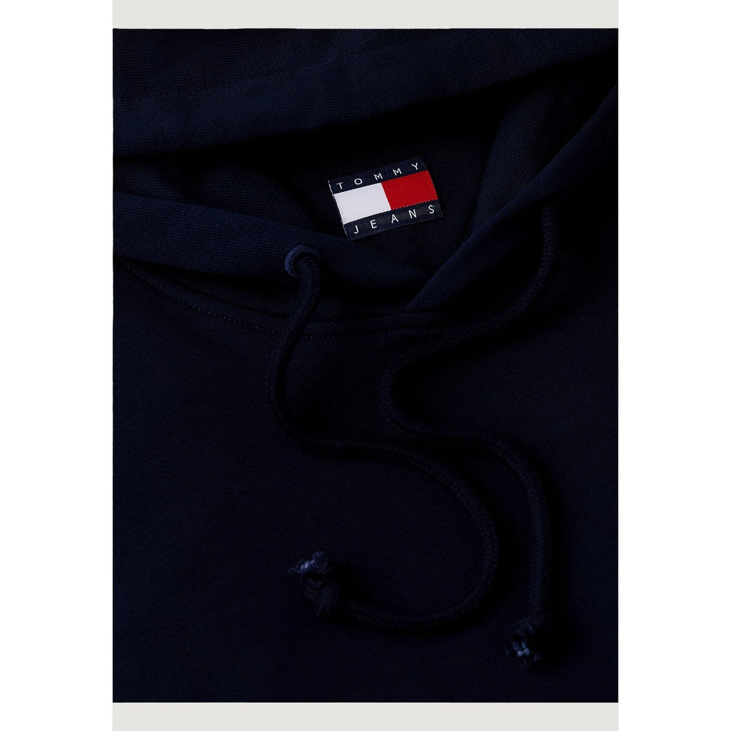 Tommy Jeans — Men's blue hoodie with kangaroo pocket — view 5