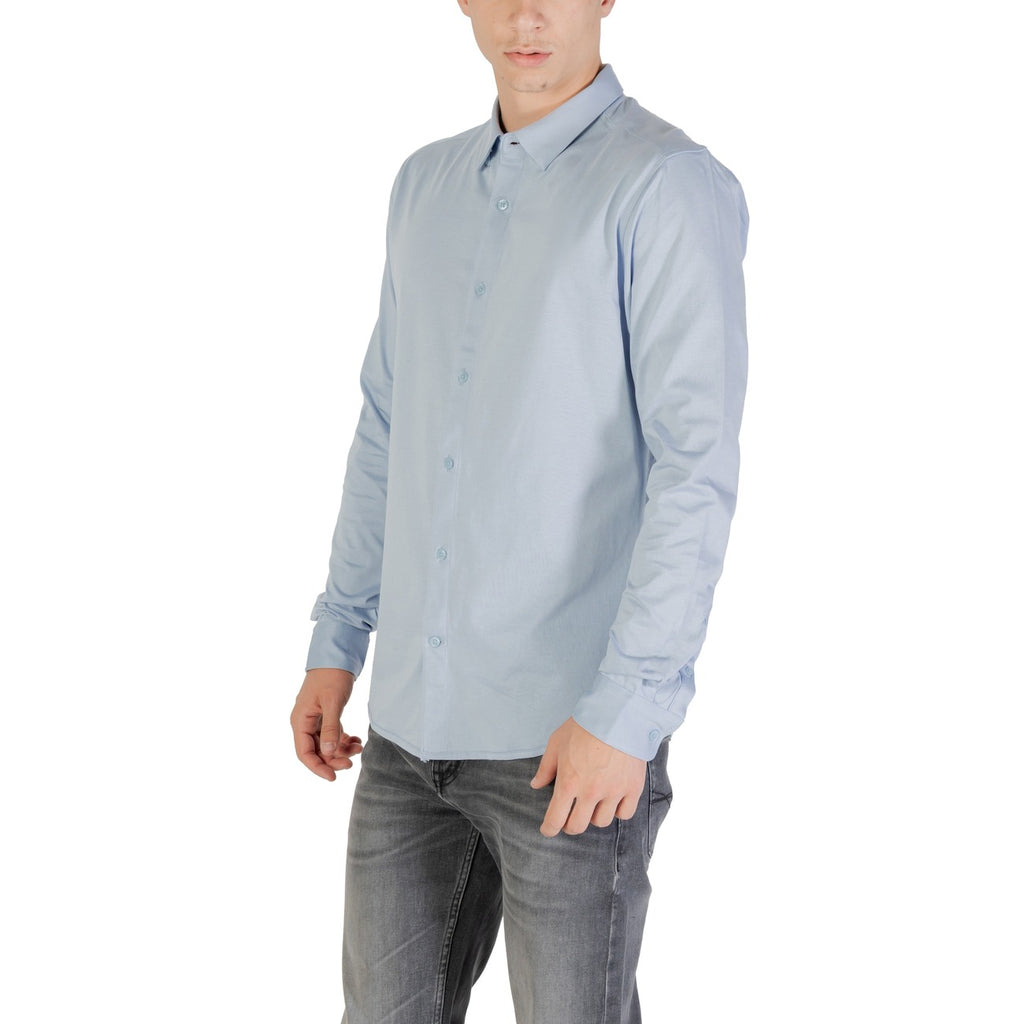 Only & Sons — Chemise col rond bleu clair homme — vue 4