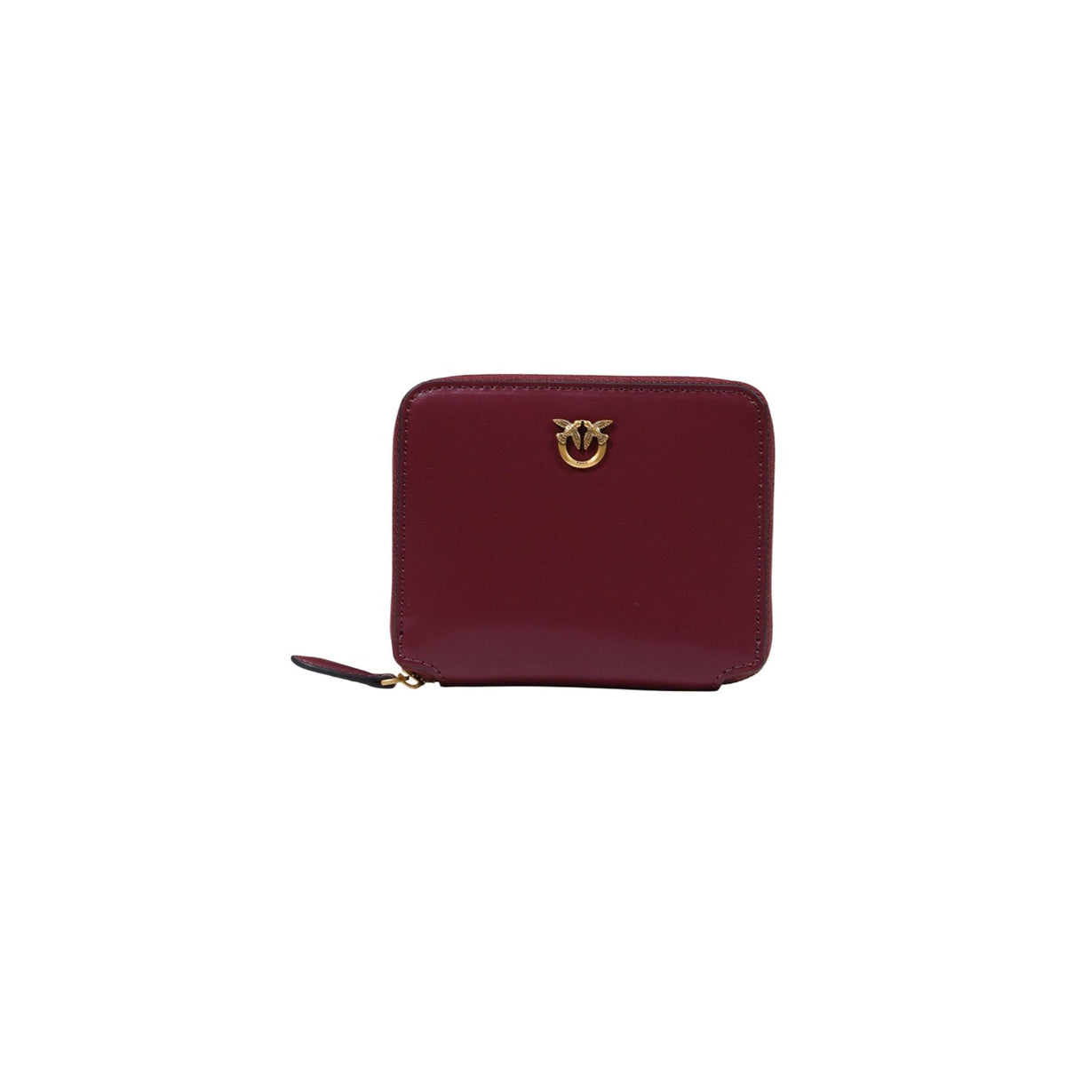Pinko — Portefeuille Taylor Zip Around Vitello Seta en cuir bordeaux femme