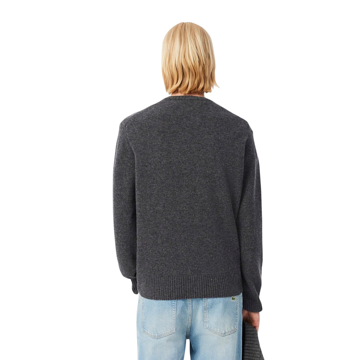 Lacoste — Pull AH2916 en laine homme — vue 5 — Gris