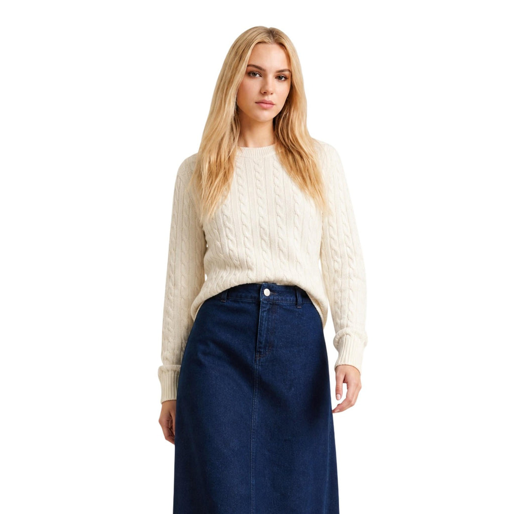 Barbour — Women's white wool-blend Ashdown sweater