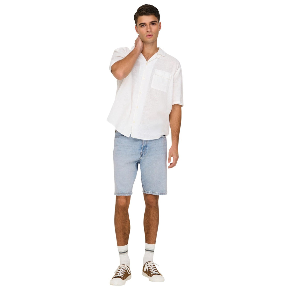 Only & Sons — Short bleu clair homme — vue 5