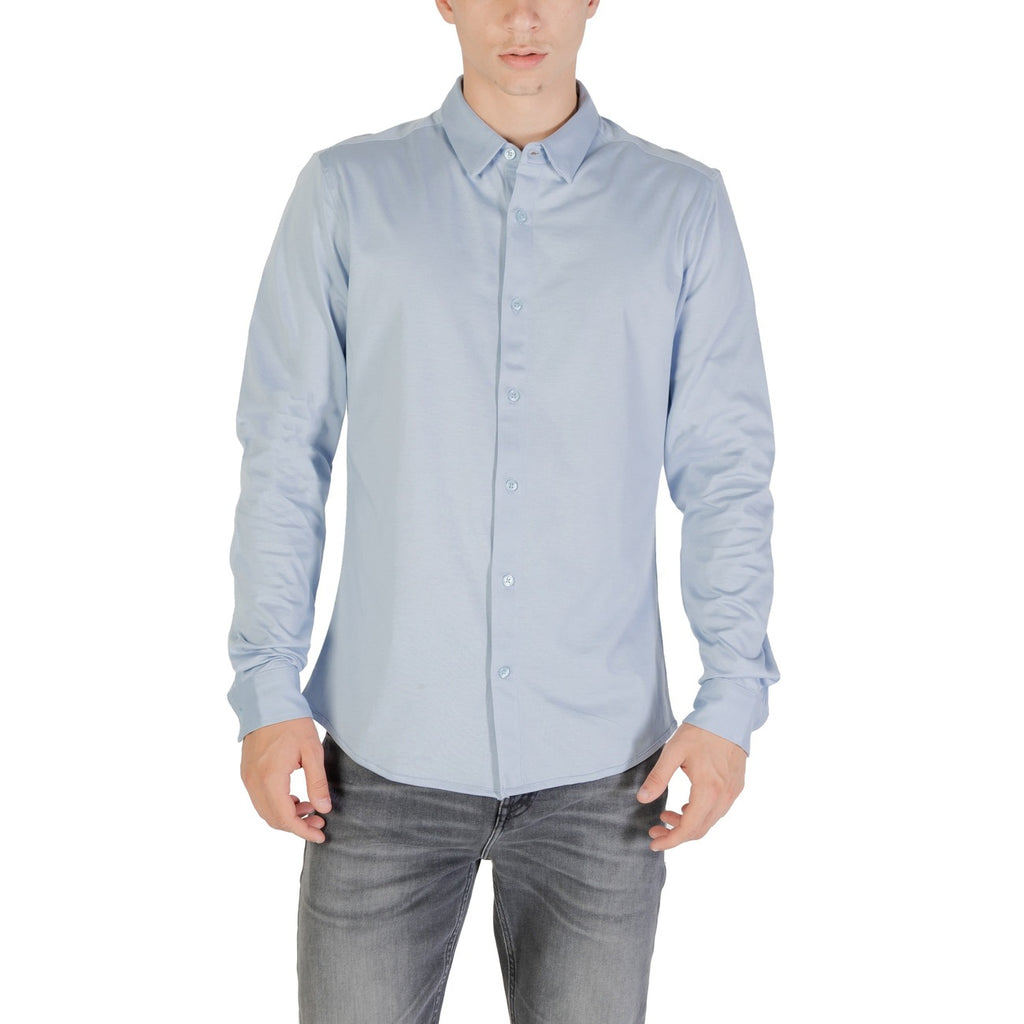 Only & Sons — Chemise col rond bleu clair homme