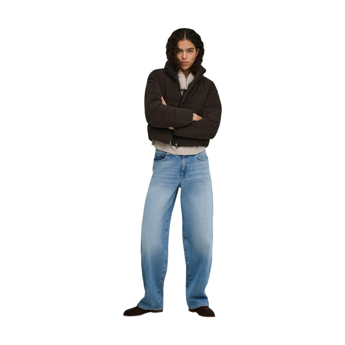 Only — Doudoune en velours côtelé ONLNEWDOLLY marron femme — vue 5